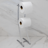 Suporte Para Papel Higiênico De Chão Aço Piatina 2 Rolos Cromado