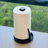 Porta Papel Toalha Lume Plástico e Bambu Preto 24cm