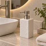 Porta Sabonete Liquido Polirresina Branco com Pump Metalico