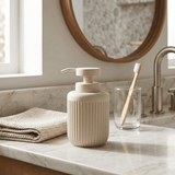 Dispenser Porta Sabonete Liquido em Cimento Branco 14cm