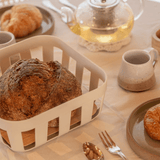 Cesto de Pão Lume Plástico e Bambu Bege 24cm