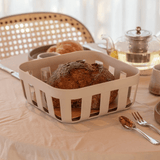 Cesto de Pão Lume Plástico e Bambu Bege 24cm