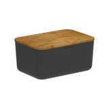 Porta Pão Lume Preto com Tampa de Bambu 9,5L