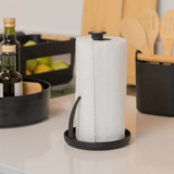 Porta Papel Toalha Lume Plástico e Bambu Preto 24cm