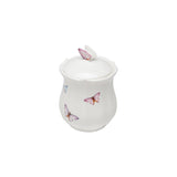 Pote Borboletas em Porcelana com Tampa Branco 660ml - Ela Decora