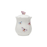 Pote Borboletas em Porcelana com Tampa Branco 660ml - Ela Decora