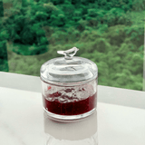 Pote com Tampa Bird Cristal 7,5cm - Ela Decora