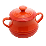 Pote de Cerâmica Retrô Laranja 16,5cm - Ela Decora