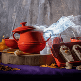 Pote de Cerâmica Retrô Laranja 16,5cm - Ela Decora