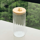 Pote de Vidro Classic com Tampa de Bambu 1,1 Litros - Ela Decora