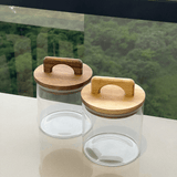 Pote de Vidro com Tampa de Acacia 700ml - Ela Decora