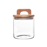 Pote de Vidro com Tampa de Acacia 700ml - Ela Decora