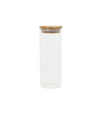 Pote de Vidro com Tampa de Bambu Circular Mantimento Natural 450ml - Ela Decora