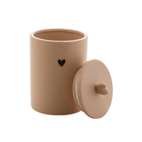 Pote Decorativo de Cerâmica Heart Bege 15cm - Ela Decora