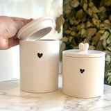 Pote Decorativo de Cerâmica Heart Coração Branco 15cm - Ela Decora