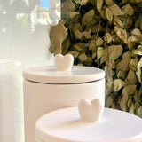 Pote Decorativo de Cerâmica Heart Coração Branco 15cm - Ela Decora