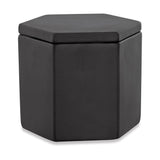 Pote Decorativo em Cimento Hexagono Preto 12cm - Ela Decora
