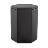 Pote Decorativo em Cimento Hexagono Preto 15cm - Ela Decora