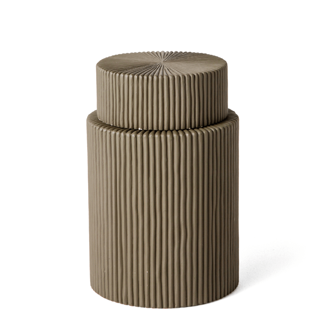 Pote Decorativo em Cimento Verde Militar 11,5cm - Ela Decora