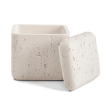 Pote Decorativo em Poliresina Branco 9,5cm - Ela Decora