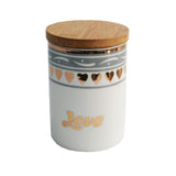 Pote Decorativo Love com Tampa de MDF Branco 14,5cm - Ela Decora