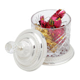 Pote Decorativo Multiuso de Vidro e Zamac Crystal Prateado 18,5cm - Ela Decora