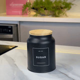 Pote Hermético para Açucar Sense Preto 1,5 Litros - Ela Decora