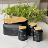 Pote Hermético para Café Sense Preto 1,1 Litros - Ela Decora