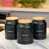 Pote Hermético para Café Sense Preto 1,1 Litros - Ela Decora