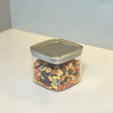 Pote Hermetico Quadrado Com Tampa Cromo Fosco Vedação Tripla 1,1L - Ela Decora