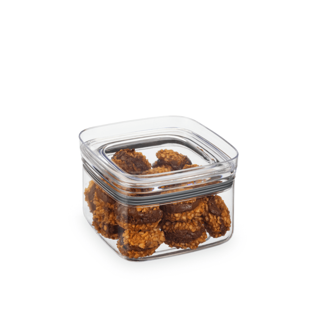 Pote Hermético Quadrado Com Tampa Transparente Vedação Tripla Pote P - 425ml - Ela Decora