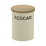 Pote para Açucar de Metal com Tampa de Madeira 14cm - Ela Decora