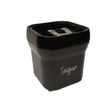 Pote para Açucar de Plástico com Tampa Preta 11,5cm - Ela Decora