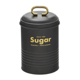 Pote Porta Mantimento Açucar Metal Preto 19cm - Ela Decora