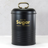 Pote Porta Mantimento Açucar Metal Preto 19cm - Ela Decora