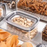 Pote Porta Mantimento Organizador Retangular com Tampa Hermética Natural Block 650ml - Ela Decora