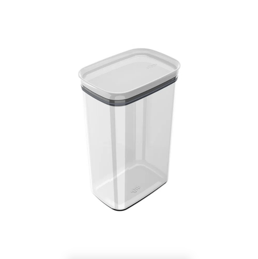 Pote Porta Mantimento Organizador Retangular com Tampa Hermética Natural com Branco Block 2,3 Litros - Ela Decora