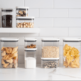 Pote Porta Mantimento Organizador Retangular com Tampa Hermética Natural com Branco Block 2,3 Litros - Ela Decora