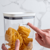 Pote Porta Mantimento Organizador Retangular com Tampa Hermética Natural com Branco Block 2,3 Litros - Ela Decora