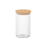 Pote Porta Mantimento Redondo em Vidro Borossilicato com Tampa de Bambu - 1 Litro - Ela Decora