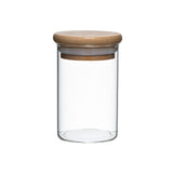 Pote Porta Mantimentos Vidro Borossilicato Tampa de Bambu 110ml - Ela Decora