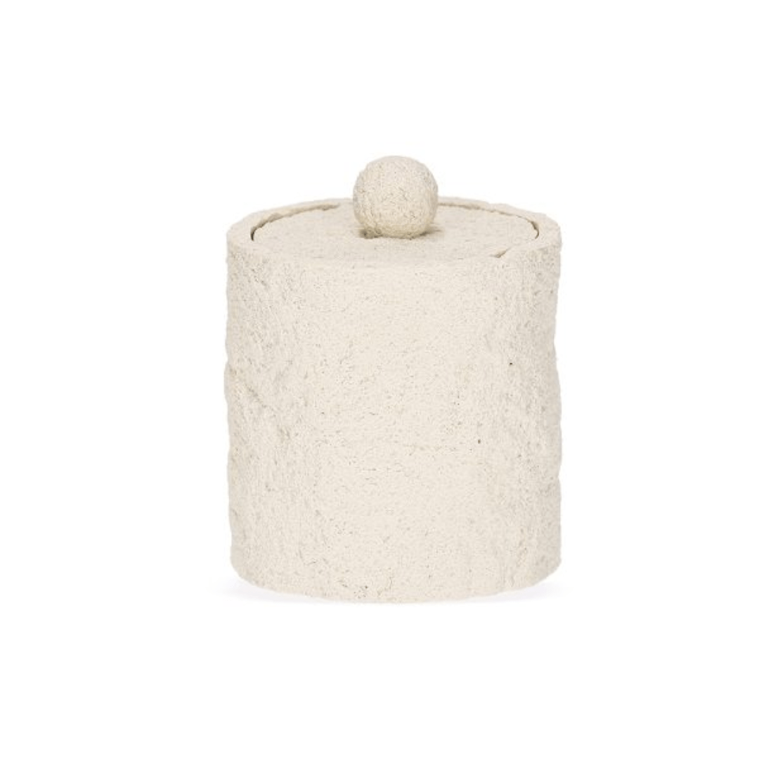 Pote Porta Objetos Multiuso Branco Polirresina Branco 11cm - Ela Decora