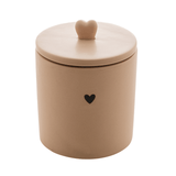 Pote Potiche Decorativo Heart Coração de Cerâmica Bege 12cm - Ela Decora