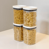 Pote Porta Mantimento Organizador Quadrado com Tampa Hermética Natural com Branco Block 1 Litro