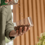 Pote Porta Mantimento Organizador Retangular com Tampa Hermética Natural  Block  650ml