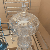 Potiche Bomboniere com Pé de Cristal 22cm Queen - Ela Decora