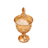 Potiche Bomboniere Dublin com Pé de Cristal Âmbar 24,5cm - Ela Decora