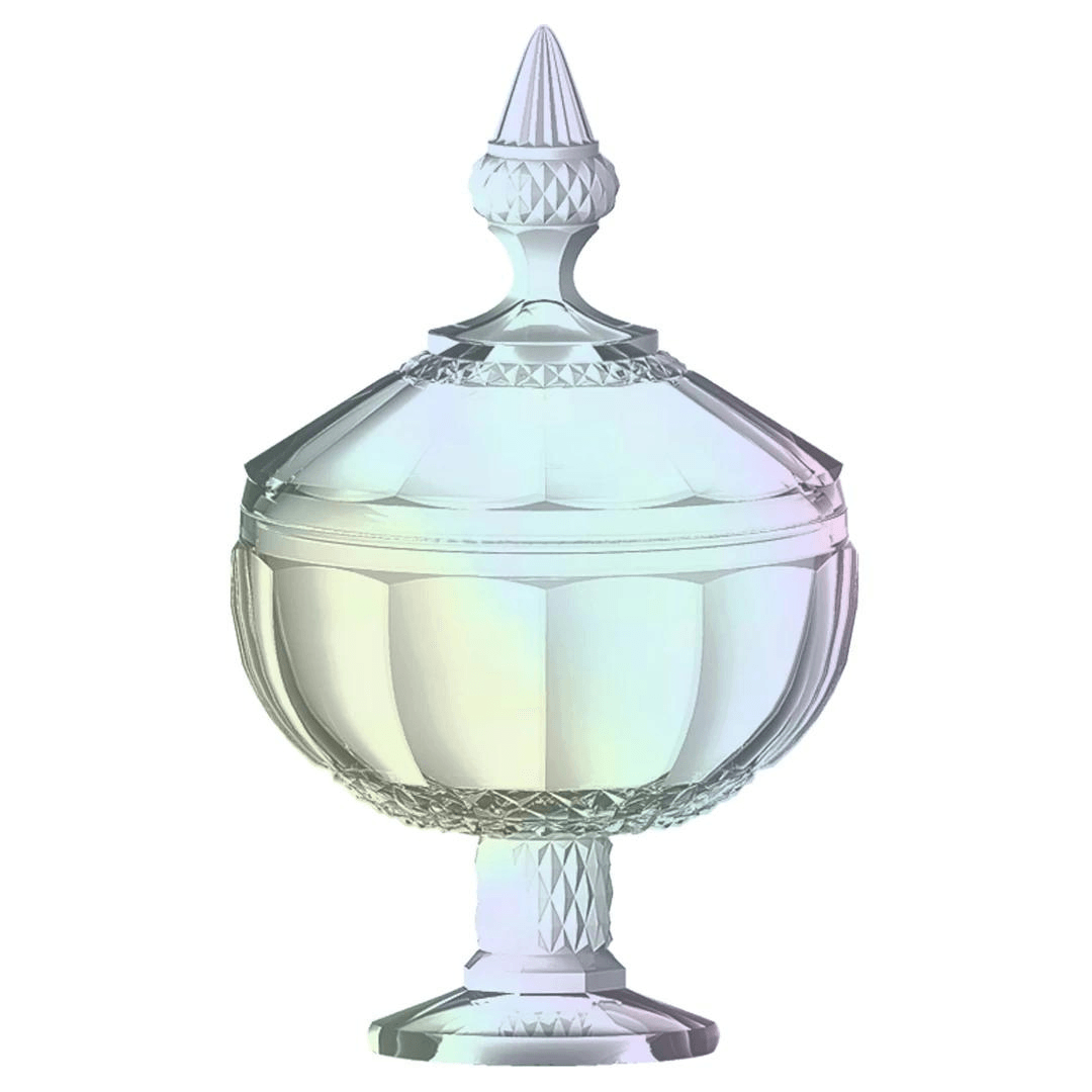 Potiche Bomboniere Splendor em Cristal com Pé Furta Cor 21,2cm - Ela Decora
