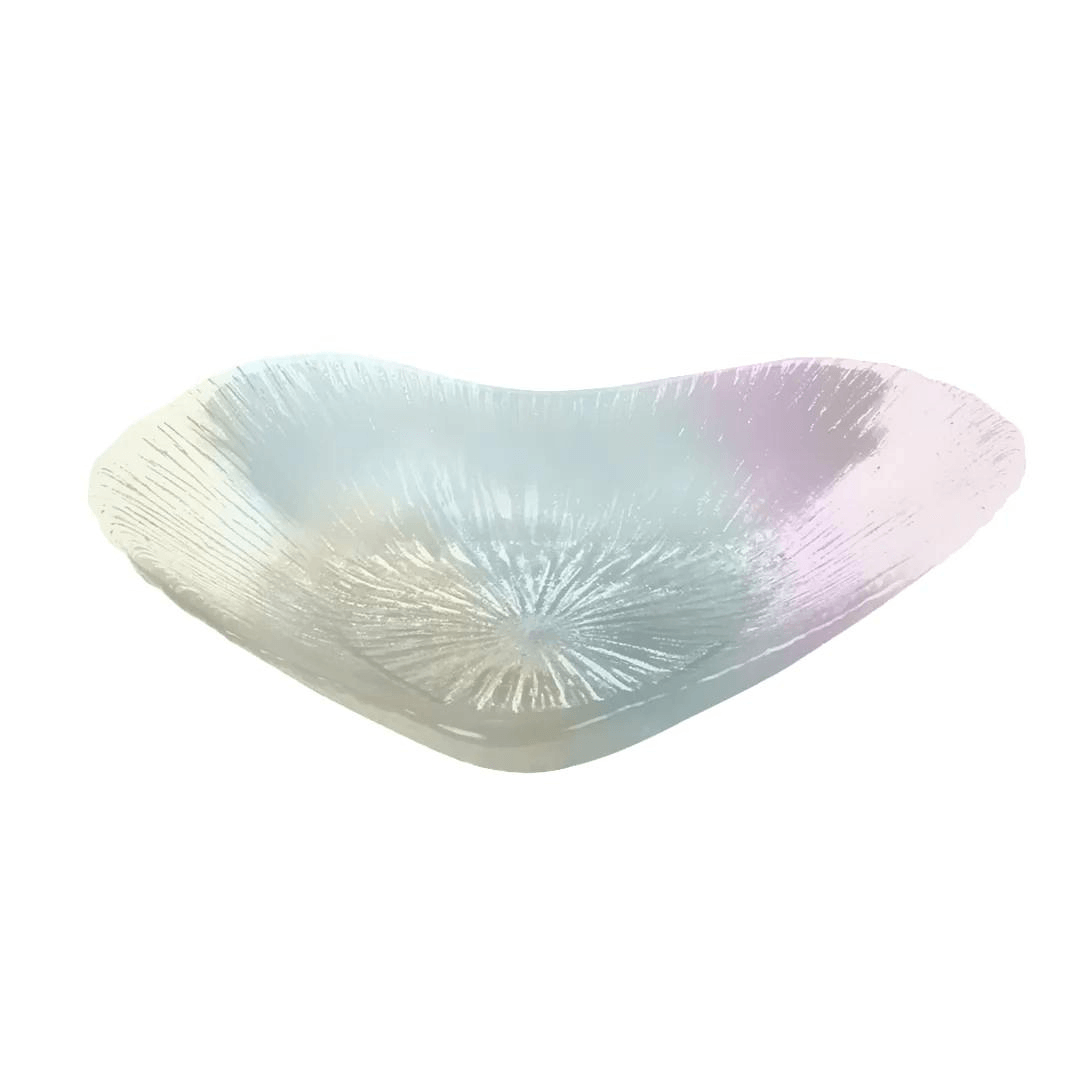 Prato Centro de Mesa Coração em Vidro Furta Cor 15cm x 3cm - Ela Decora