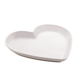Prato Cerâmica Coração Branco - 27,8 cm - Ela Decora